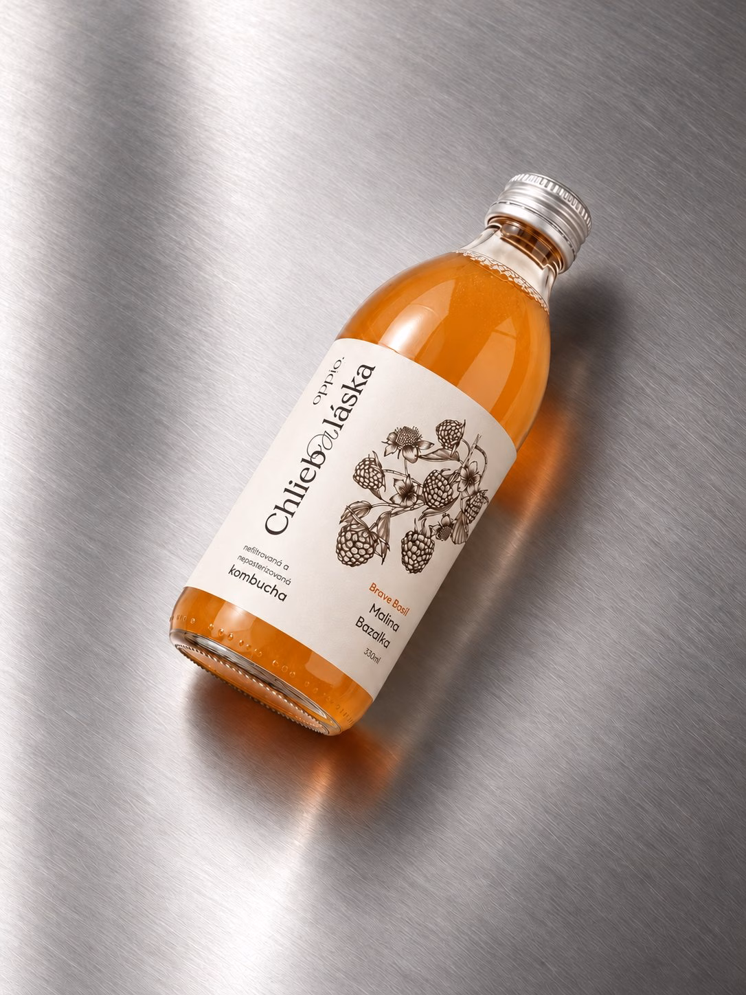Kombucha oppio. Malina & bazalka 330 ml