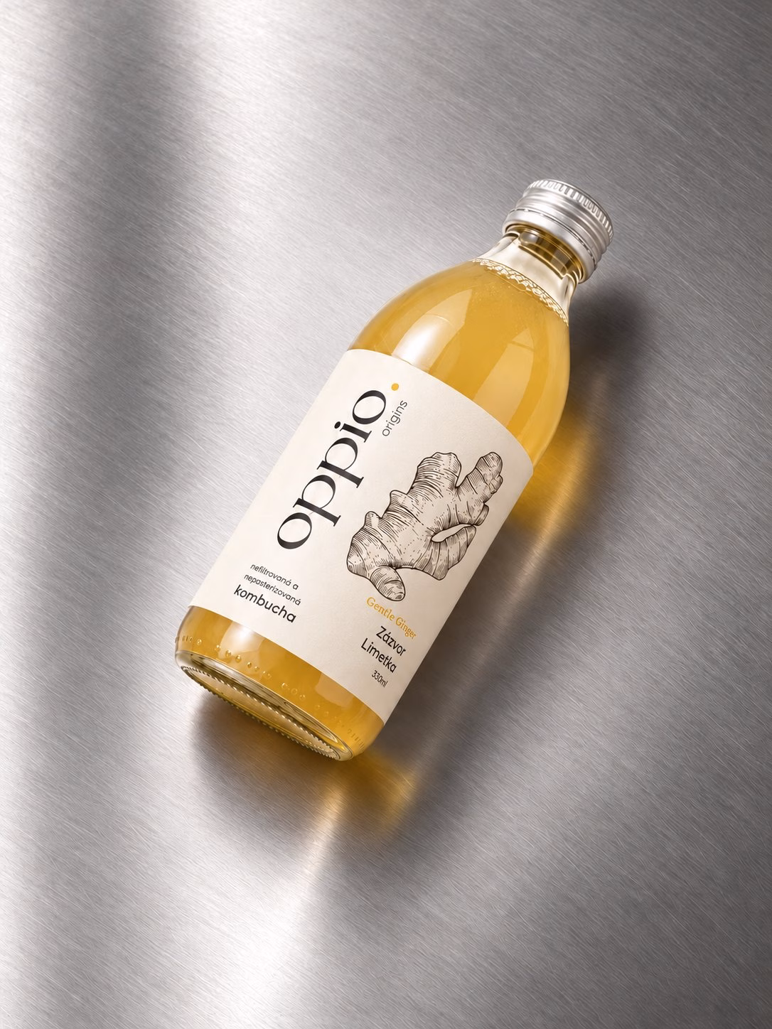 Kombucha oppio. Zázvor & limetka 330 ml